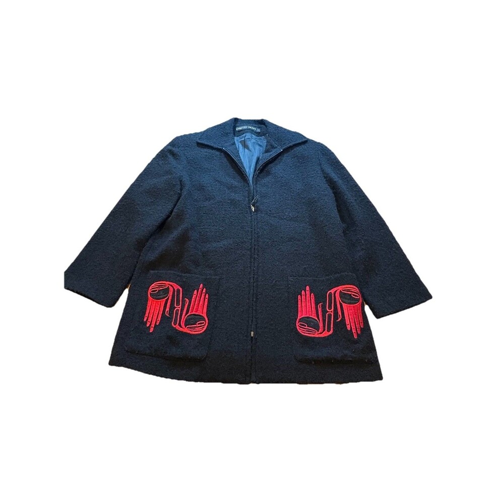 Vintage Dorothy Grant Women’s Jacket Black Size 10 RARE Pacific Native American